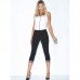 JADEA Leggings Donna 4173 Modello Capri Cotone Elasticizzato con Greca