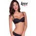 Reggiseno Love and bra Tiziana modello fascia imbottita liscia Bianco-Nero-Skin