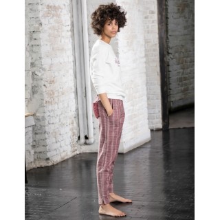 Pigiama Jadea home 5111 invernale donna lungo caldo cotone PANNA