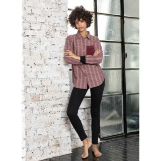 Pigiama Jadea home 5112 invernale donna lungo caldo cotone BORDEAUX
