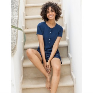 Pigiama donna corto Jadea Home t-shirt pantaloncino art. 3103 blu