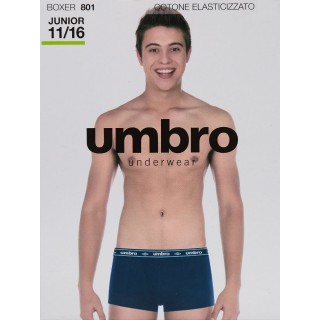 Umbro Junior boxer Ragazzino in cotone elasticizzato in tinta unica ART.UIB00801S (3 PEZZI)