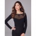 Maglia sottogiacca Jadea 4285 in cotone stretch con banda in pizzo